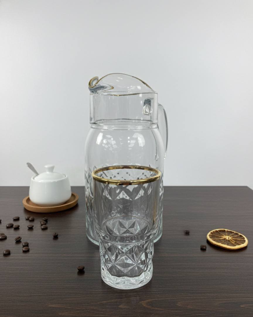 پارچ و لیوان ایواکی لب طلا ( عمده)