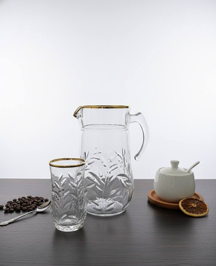 پارچ لیوان نارسیس لب طلا ( عمده)