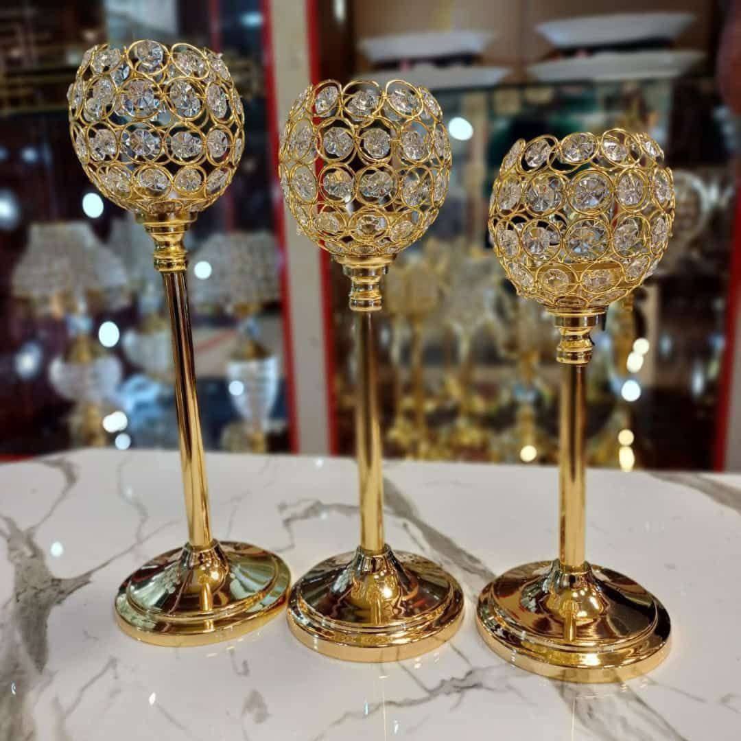 جاشمعی 3 سایز نگین دار گرد